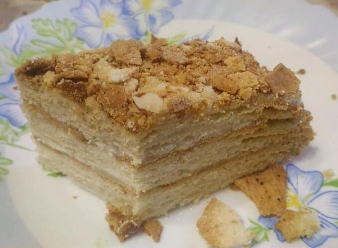 Рецепт: торт Наполеон классический из муки без глютена и лактозы